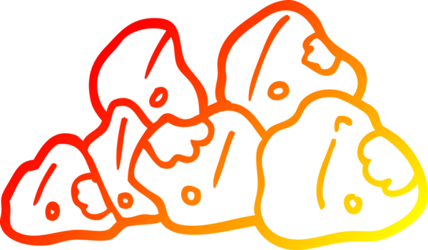 Bir insan tarafından çizilmiş altın kümelerinin sıcak çizgi çizimi