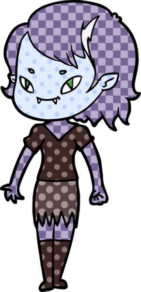 Bir insan tarafından çizilmiş çizgi film dostu vampir kız.