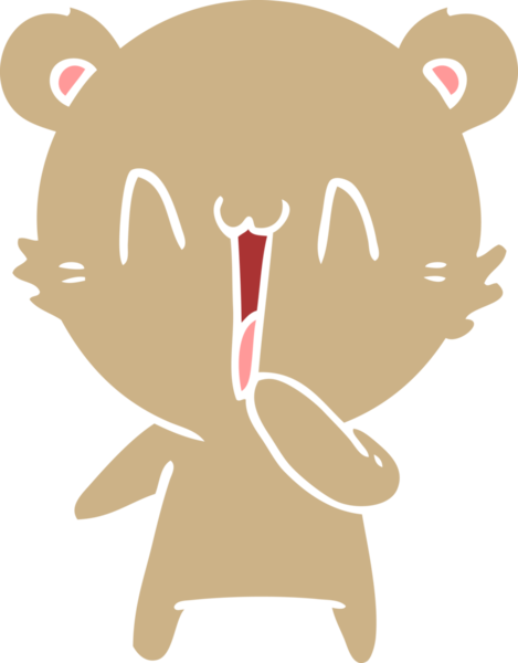 Mutlu ayı düz renkli çizgi film bir insan tarafından çizildi.