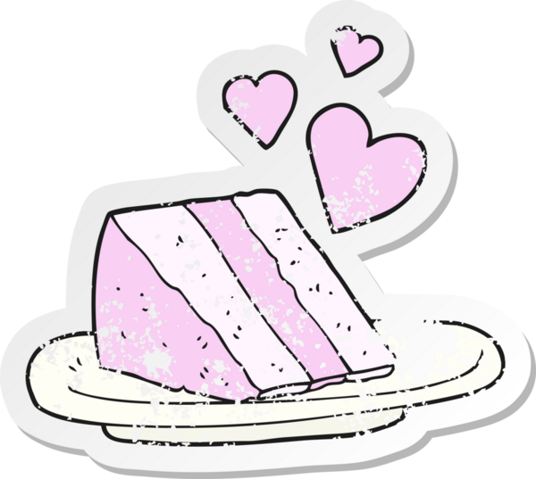 Bir insan tarafından çizilmiş sevimli bir pastanın gerilimli yapıştırması.