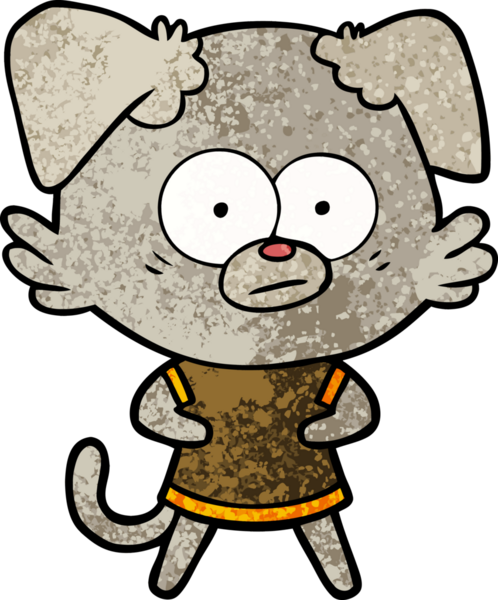 Bir insan tarafından çizilmiş sinirli köpek çizgi filmi.