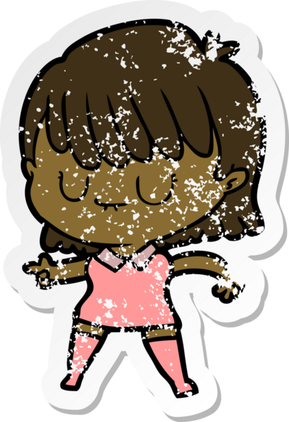 Bir insan tarafından çizilmiş karikatür bir kadının sıkıntılı çıkartması.