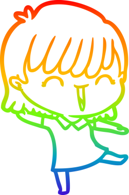 gökkuşağı gradyan çizimi bir insan tarafından çizilmiş bir karikatür kadın