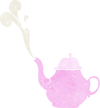 Bir insan tarafından çizilmiş bir çaydanlık.