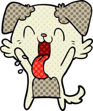 Bir insan tarafından çizilmiş nefes nefese kalmış bir köpek.