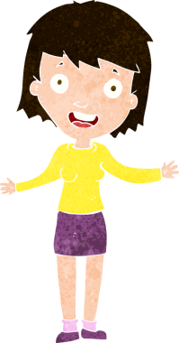 Bir insan tarafından çizilmiş heyecanlı bir karikatür.