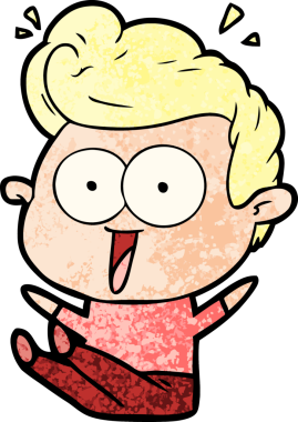 Bir insan tarafından çizilmiş çizgi film bakışlı adam.