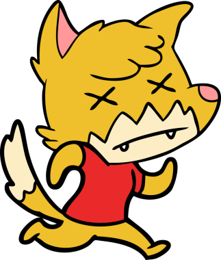 Bir insan tarafından çizilmiş ölü tilki çizgi filmi