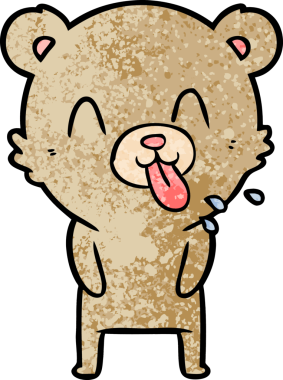 Bir insan tarafından çizilmiş kaba çizgi film ayısı.