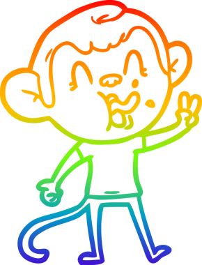 gökkuşağı gradyan çizgisi insan tarafından çizilmiş çılgın bir çizgi maymun çizimi