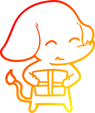 Bir insan tarafından çizilmiş sevimli bir fil çizimi.