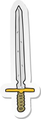 Bir insan tarafından çizilmiş karikatür kılıcının çıkartması.