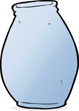 bir insan tarafından çizilmiş bir vazo.