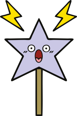 Bir insan tarafından çizilmiş sihirli bir değnek.