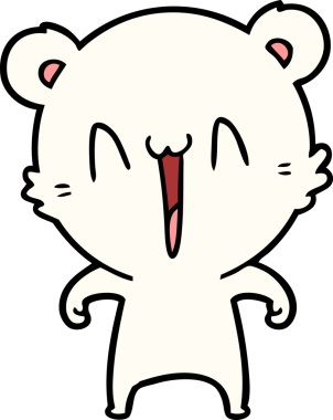 Bir insan tarafından çizilmiş mutlu kutup ayısı karikatürü