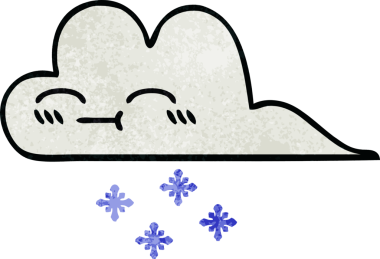 Bir insan tarafından çizilmiş bir kar bulutunun retro grunge dokusu