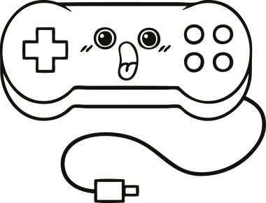 bir insan tarafından çizilmiş bir oyun denetleyicisinin çizgi çizimi