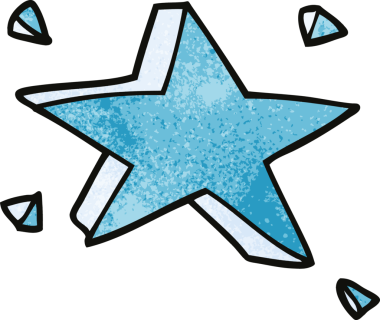 Bir insan tarafından çizilmiş karalama yıldızı.