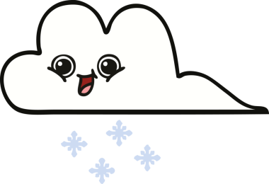 Bir insan tarafından çizilmiş güzel bir kar bulutu karikatürü