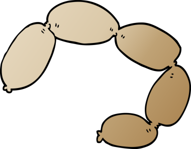 Bir insan tarafından çizilmiş karalama sosis dizisi.