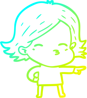 Bir insan tarafından çizilmiş bir karikatür kadın çizimi.