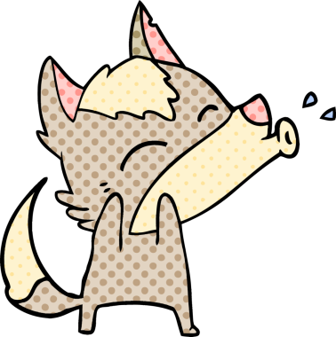 Bir insan tarafından çizilmiş uluyan kurt çizgi filmi.