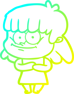 Bir insan tarafından çizilmiş gülümseyen bir karikatür çizimi