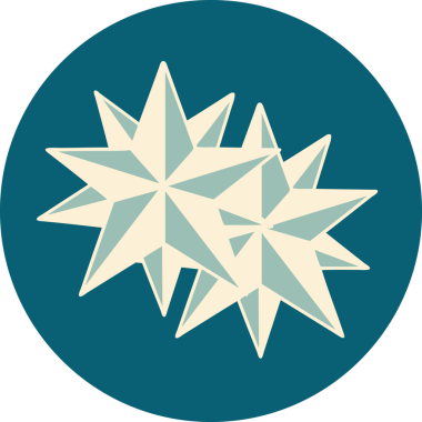 Bir insan tarafından çizilmiş yıldızların ikonik dövme şekli