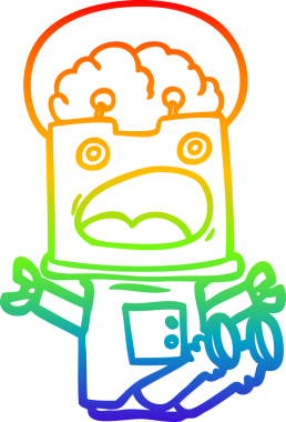 gökkuşağı gradyan çizgisi bir insan tarafından çizilmiş robot çizgi