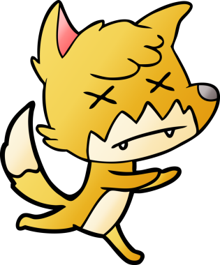 Bir insan tarafından çizilmiş ölü tilki çizgi filmi