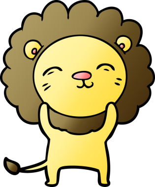 Bir insan tarafından çizilmiş çizgi film aslanı.