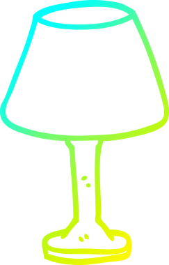 Bir insan tarafından çizilmiş karikatür dekoratif lambanın soğuk gradyan çizimi