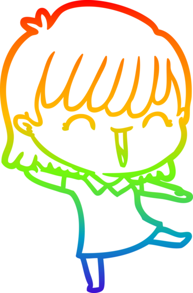 gökkuşağı gradyan çizimi bir insan tarafından çizilmiş bir karikatür kadın