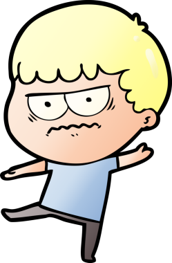 Bir insan tarafından çizilmiş rahatsız bir adam.