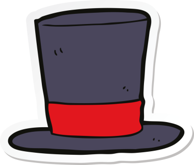 Bir insan tarafından çizilmiş bir silindir şapkanın çıkartması.