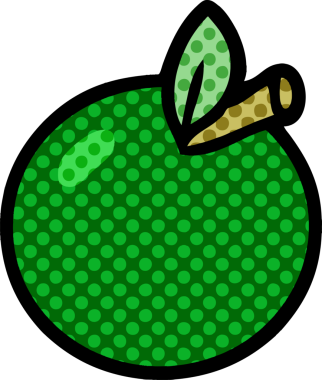 bir insan tarafından çizilmiş elma karikatürü