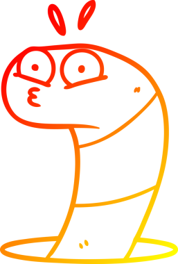 Bir insan tarafından çizilmiş bir karikatürün sıcak gradyan çizimi.