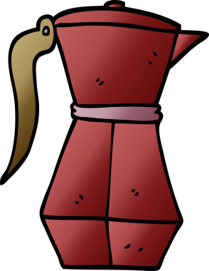 Bir insan tarafından çizilmiş karalama espresso demliği.