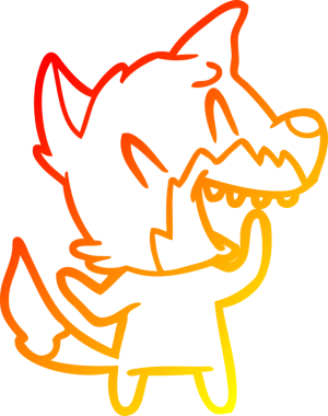 Bir insan tarafından çizilmiş gülen tilki çizgi filmi.