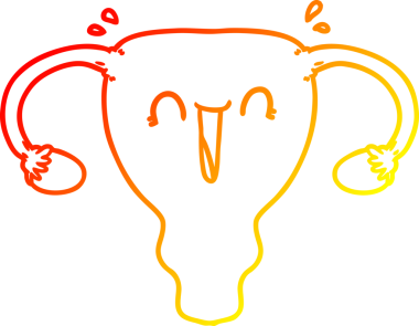 Bir insan tarafından çizilen mutlu rahmin çizgi çizimi.