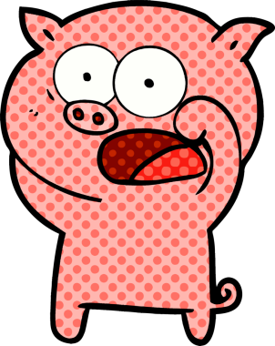 Bir insan tarafından çizilmiş domuz bağırması.