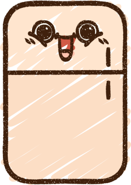 Bir insan tarafından çizilmiş Mutfak Buzdolabı Tebeşiri