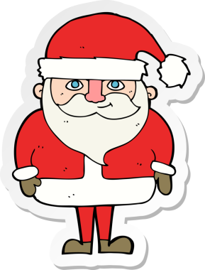 Bir insan tarafından çizilmiş mutlu noel baba karikatürü.