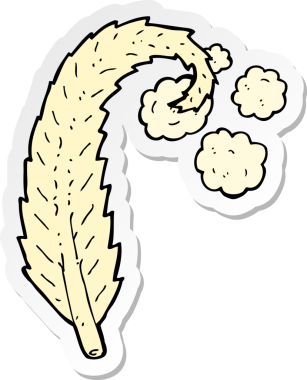 Bir insan tarafından çizilmiş bir karikatür tüyünün çıkartması.