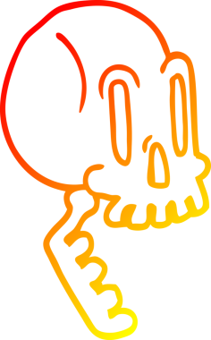 Bir insan tarafından çizilmiş bir karikatür kafatası çizimi