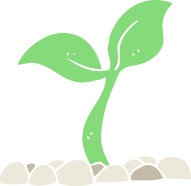 Bir insan tarafından çizilen fidyenin düz renk çizimi