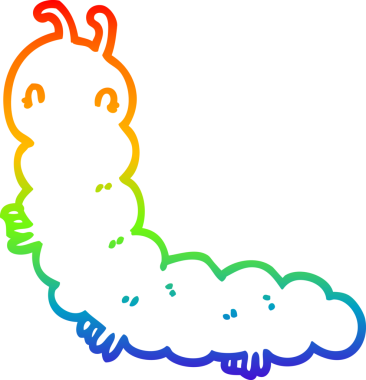 gökkuşağı gradyan çizgi çizimi bir insan tarafından çizilmiş bir tırtıl