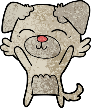 Bir insan tarafından çizilmiş çizgi film köpeği.