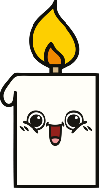 Bir insanın çizdiği yanan mum karikatürü.