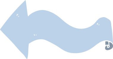 bir insan tarafından çizilmiş düz renk çizgi film oku